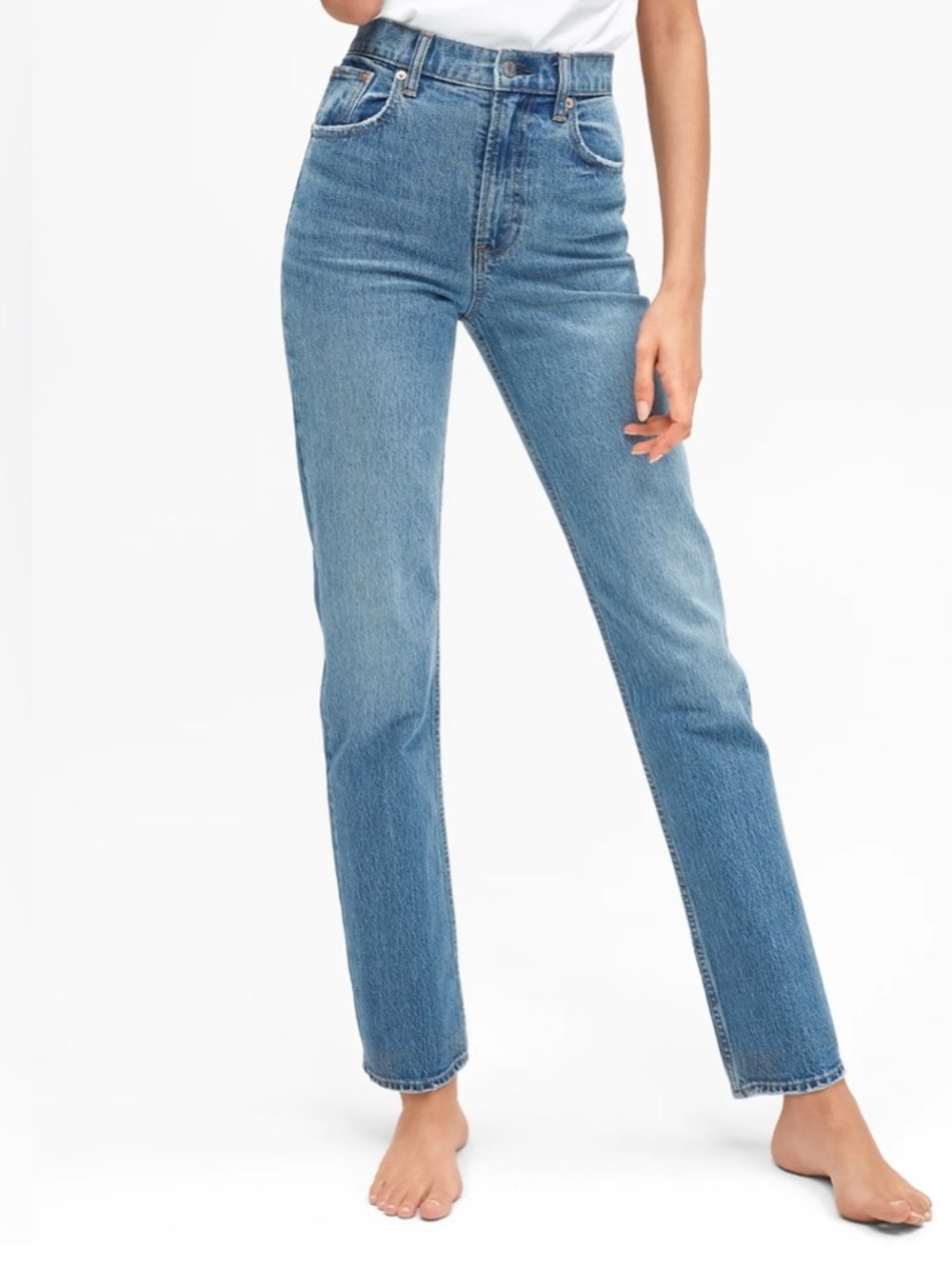 GAP Sky High Straight Leg Jeans Light Blue Wash Size 25 women’s